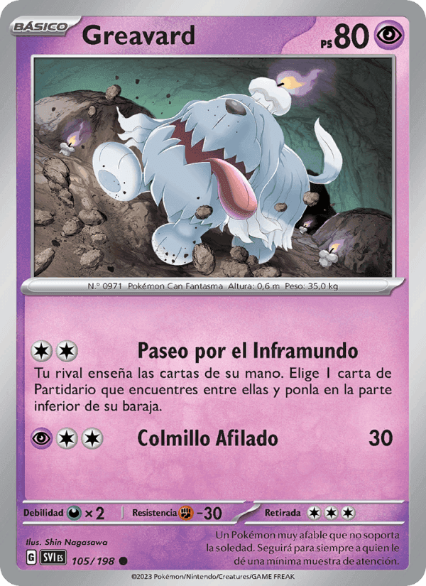 Greavard, carta 105 di Escarlata y Púrpura