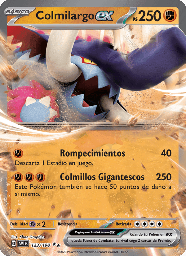 Colmilargo ex, carta 123 de Escarlata y Púrpura