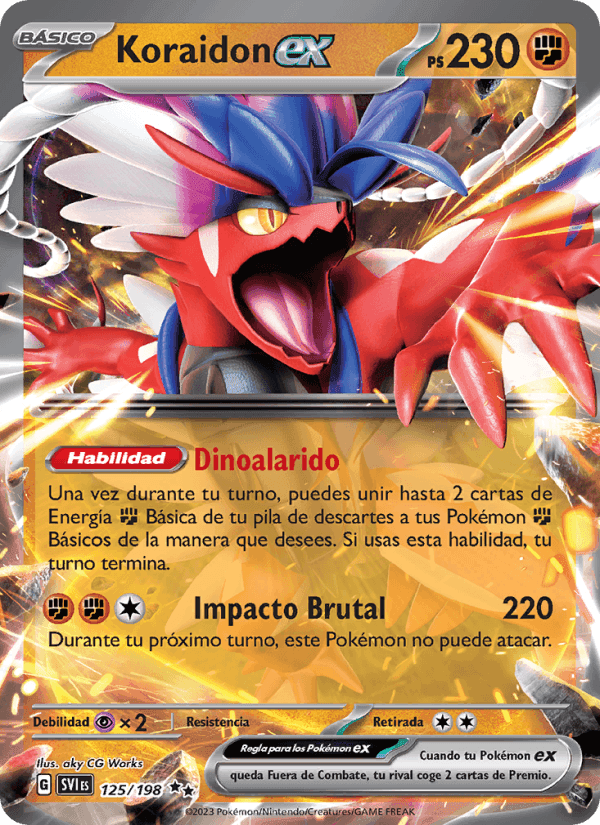 Koraidon ex, carta 125 de Escarlata y Púrpura