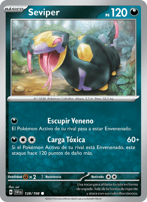 Seviper, carta 128 de Escarlata y Púrpura