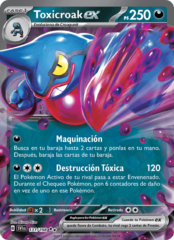 Toxicroak ex, carta 131 de Escarlata y Púrpura