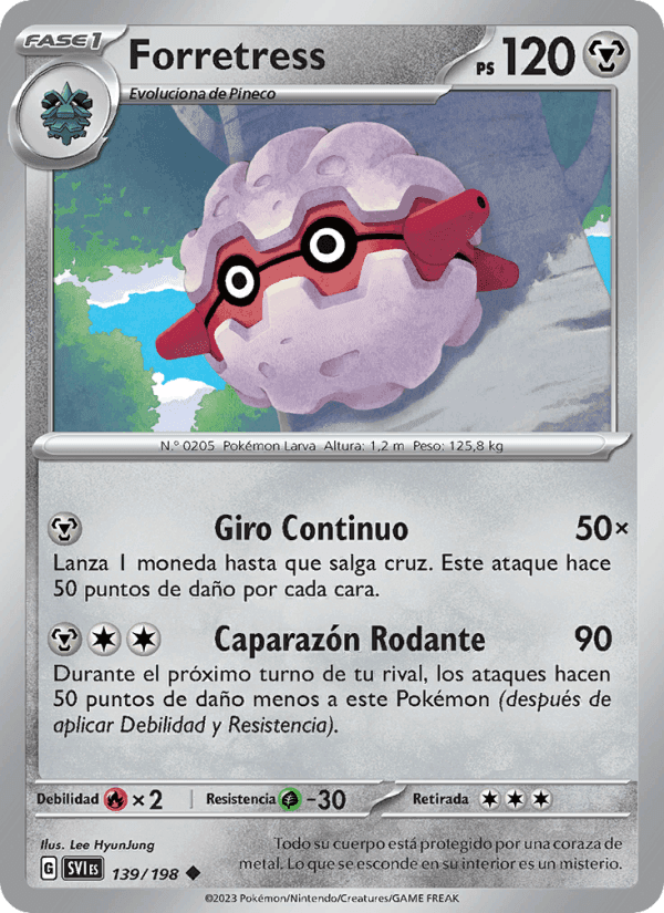 Forretress, carte 139 de Escarlata y Púrpura