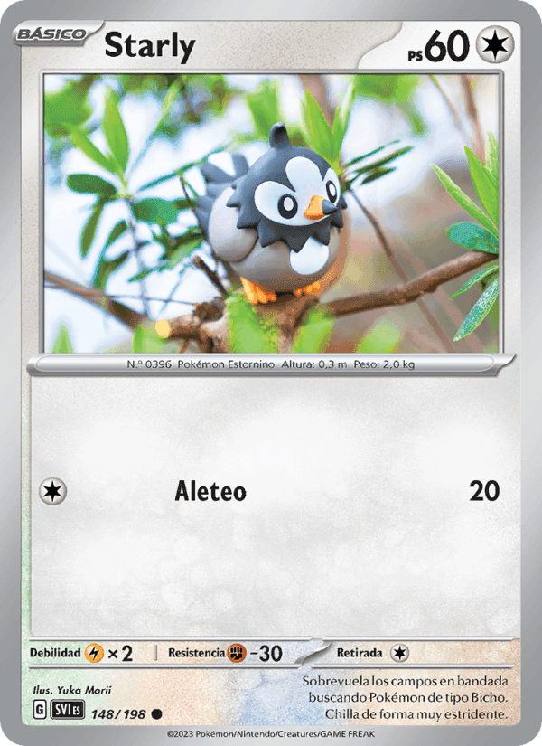 Starly, carta 148 de Escarlata y Púrpura