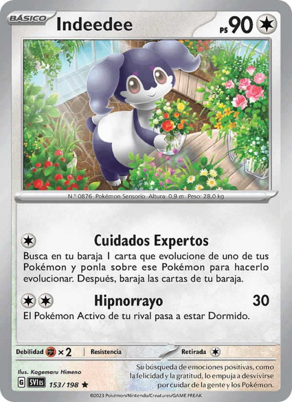 Indeedee, card 153 from Escarlata y Púrpura