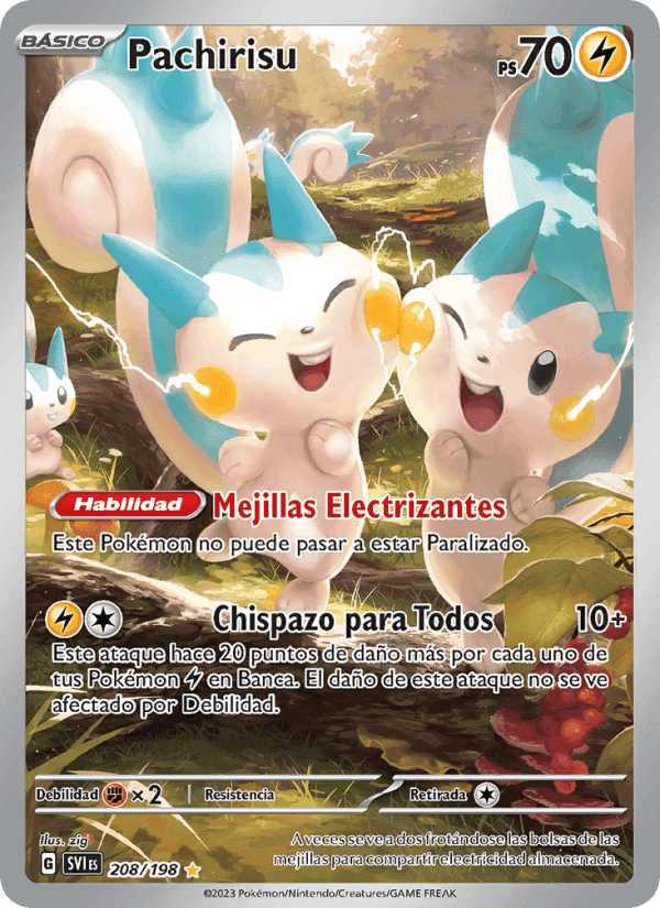 Pachirisu, carta 208 de Escarlata y Púrpura