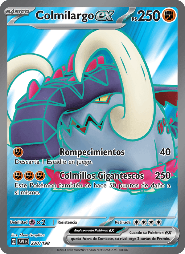 Colmilargo ex, card 230 from Escarlata y Púrpura