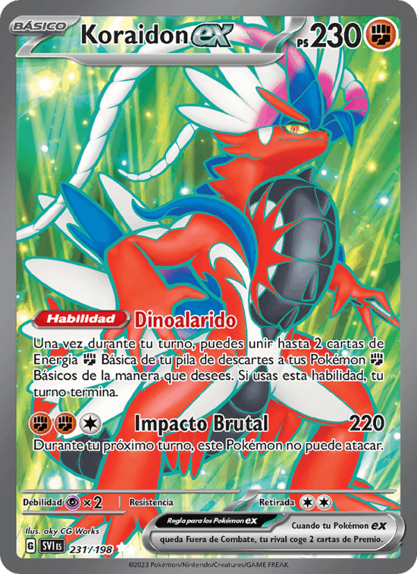 Koraidon ex, card 231 from Escarlata y Púrpura
