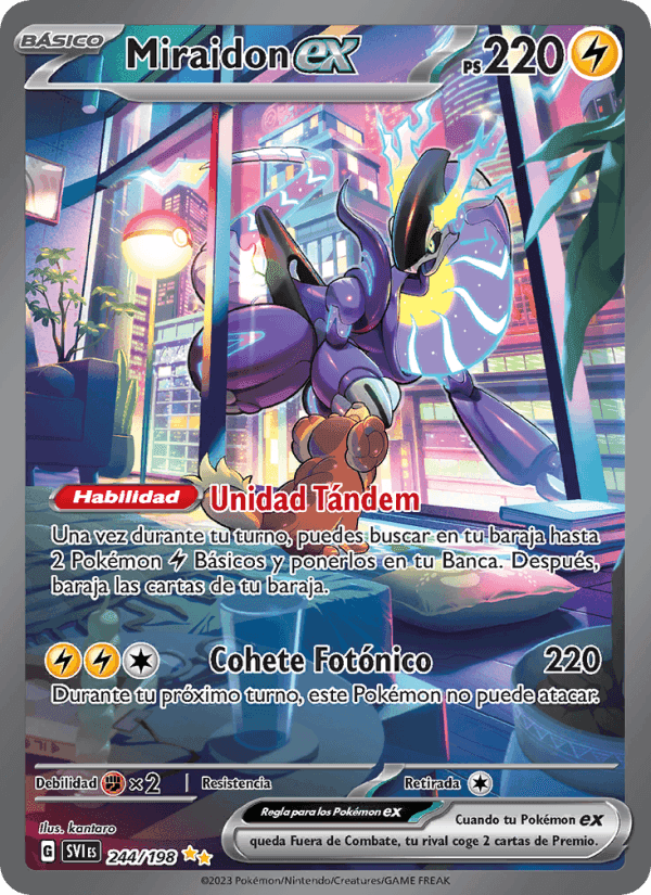 Miraidon ex, carta 244 de Escarlata y Púrpura