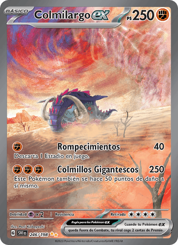 Colmilargo ex, carta 246 de Escarlata y Púrpura