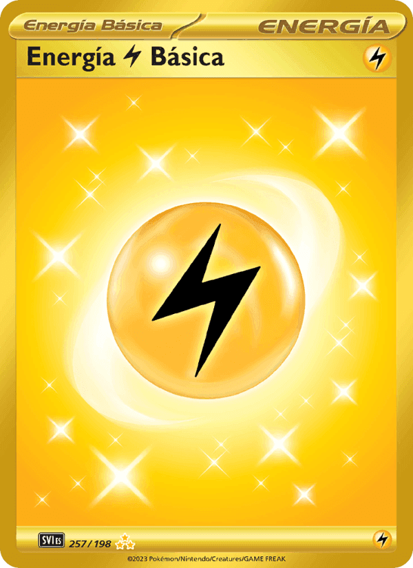 Energía Lightning Básica, carta 257 de Escarlata y Púrpura