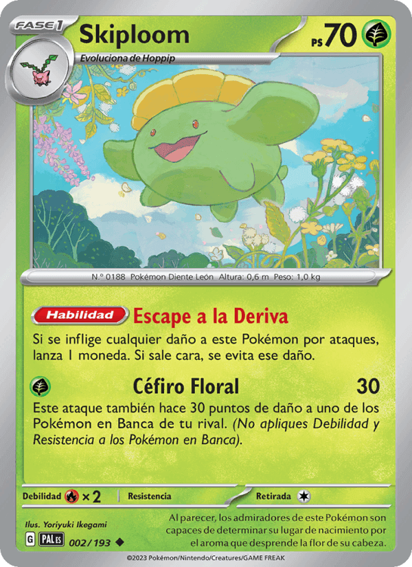 Skiploom, carta 002 de Evoluciones en Paldea