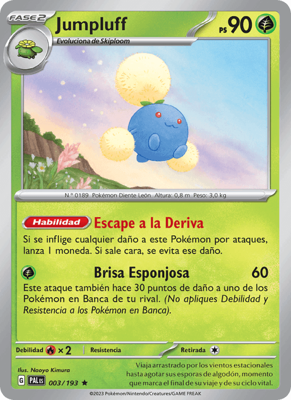 Jumpluff, carta 003 di Evoluciones en Paldea