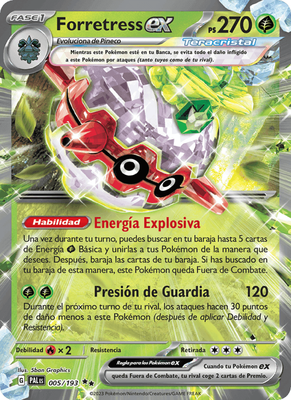 Forretress ex, carte 005 de Evoluciones en Paldea