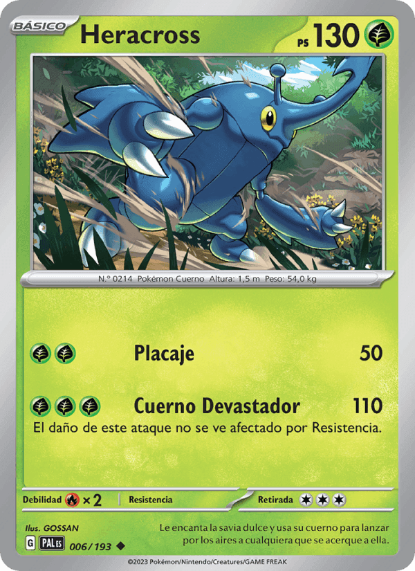 Heracross, carta 006 de Evoluciones en Paldea