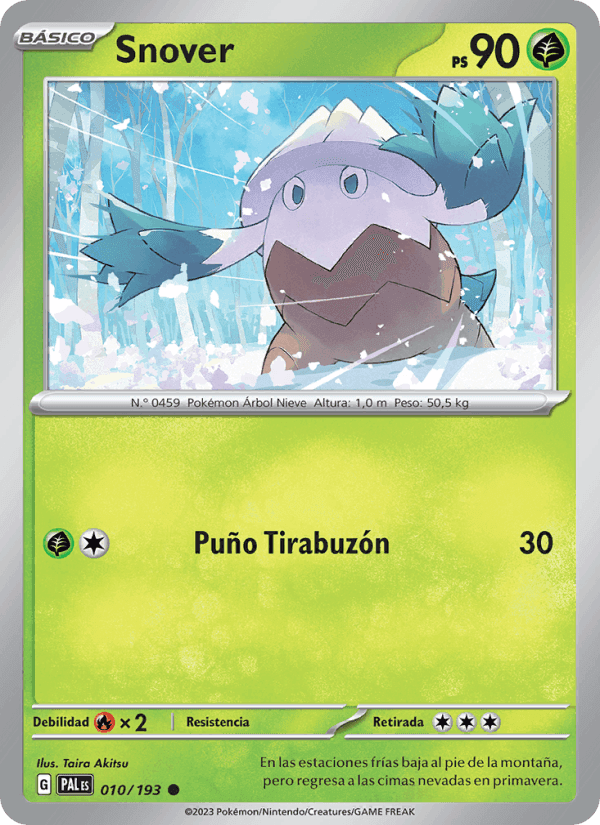 Snover, carta 010 de Evoluciones en Paldea