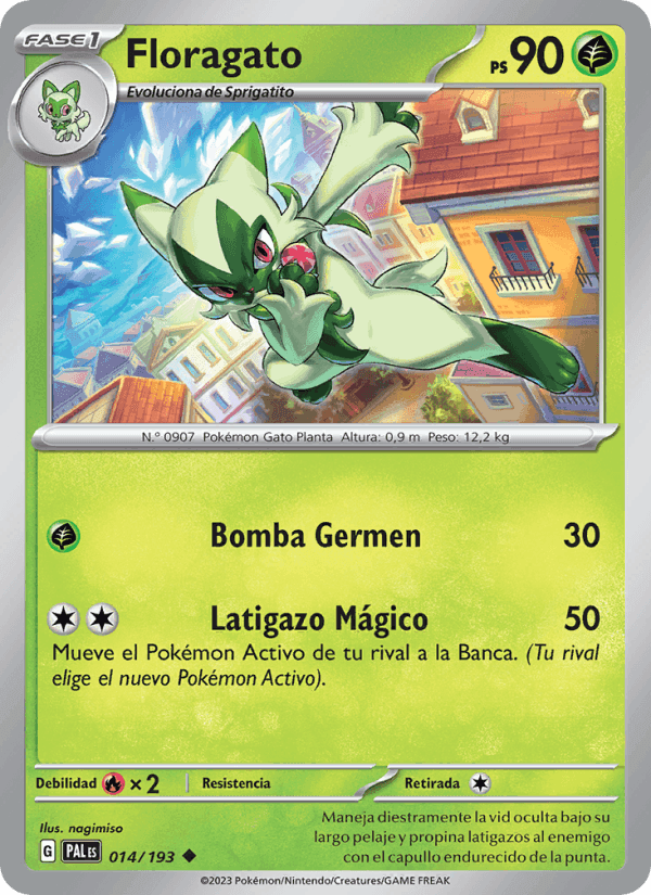 Floragato, carta 014 de Evoluciones en Paldea