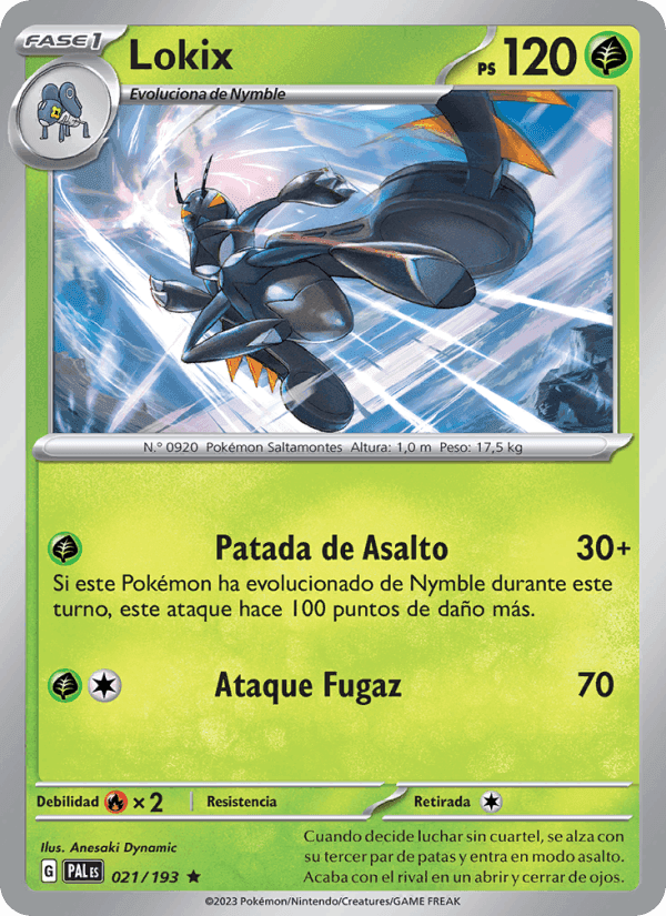 Lokix, carta 021 de Evoluciones en Paldea