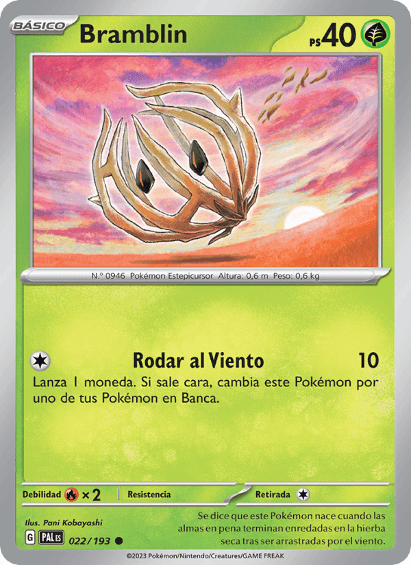 Bramblin, carta 022 de Evoluciones en Paldea