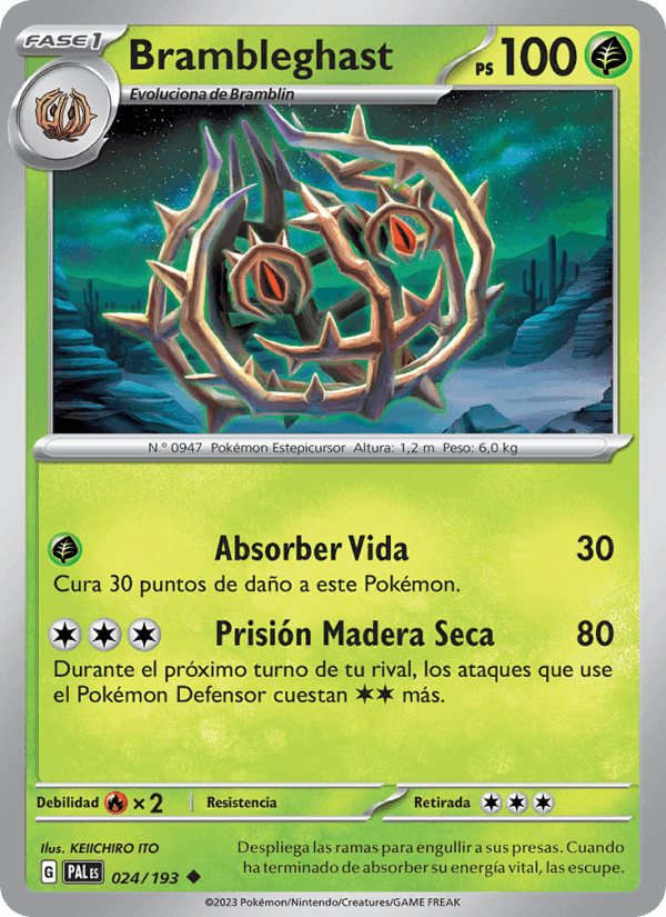 Brambleghast, carta 024 de Evoluciones en Paldea