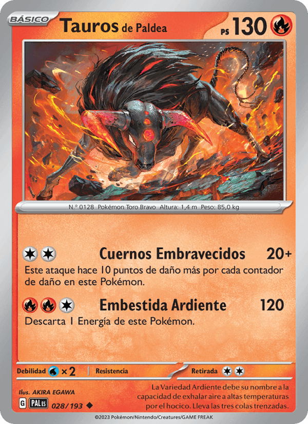 Tauros de Paldea, carta 028 di Evoluciones en Paldea
