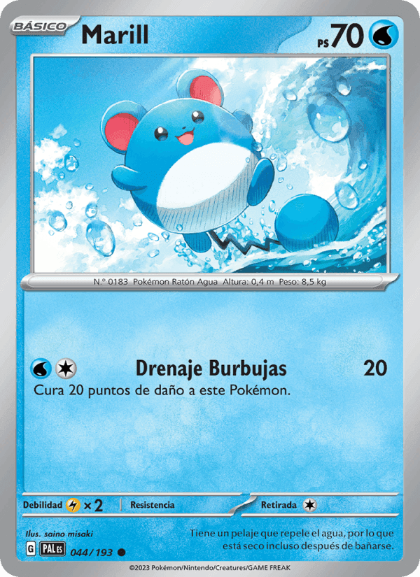 Marill, carta 044 de Evoluciones en Paldea