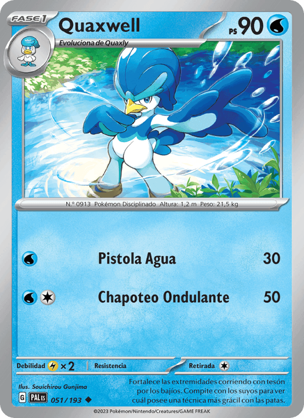 Evoluciones en Paldea の 051 番、Quaxwell