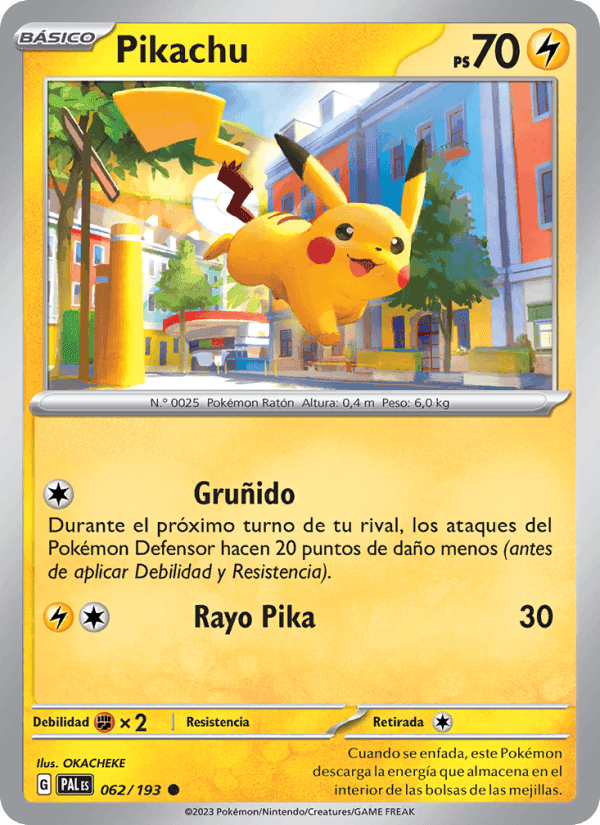 Pikachu, carta 062 de Evoluciones en Paldea