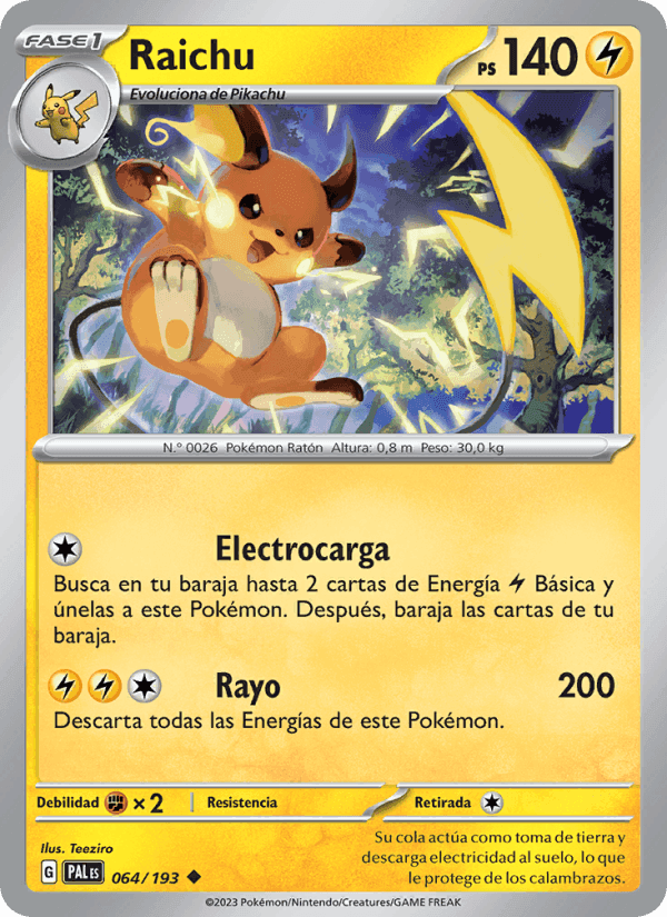 Raichu, carta 064 di Evoluciones en Paldea