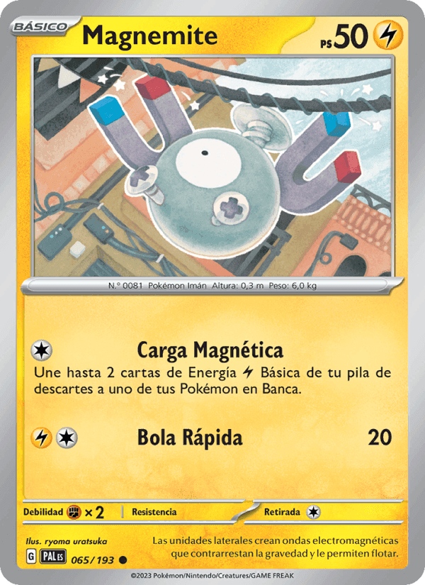 Magnemite, carta 065 de Evoluciones en Paldea