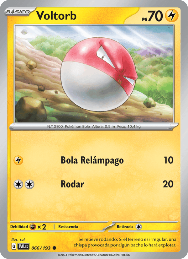 Voltorb, carta 066 de Evoluciones en Paldea