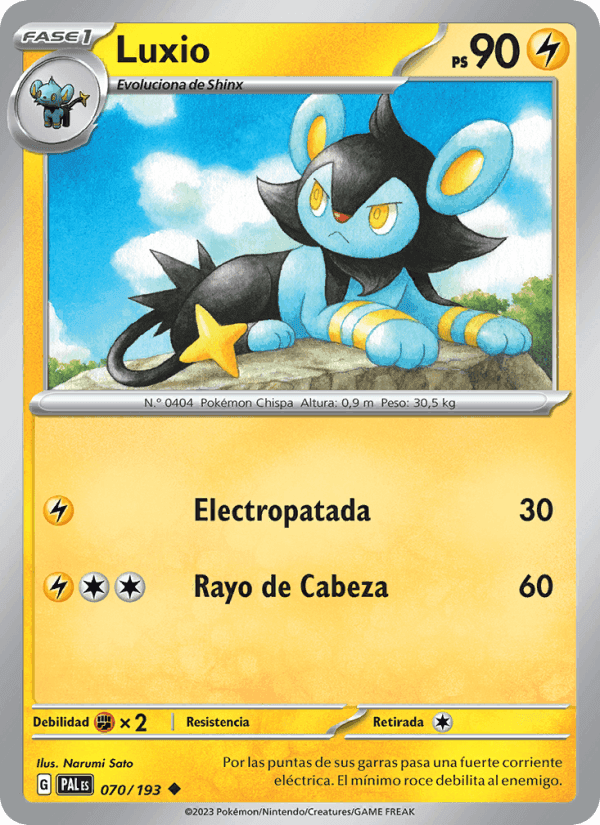 Luxio, carta 070 di Evoluciones en Paldea