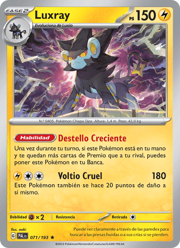 Luxray, carte 071 de Evoluciones en Paldea