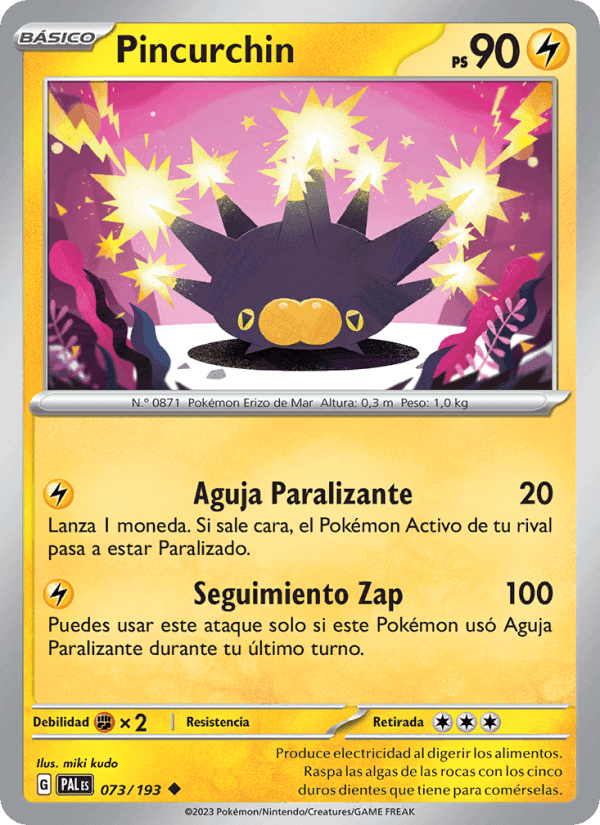 Pincurchin, carta 073 de Evoluciones en Paldea