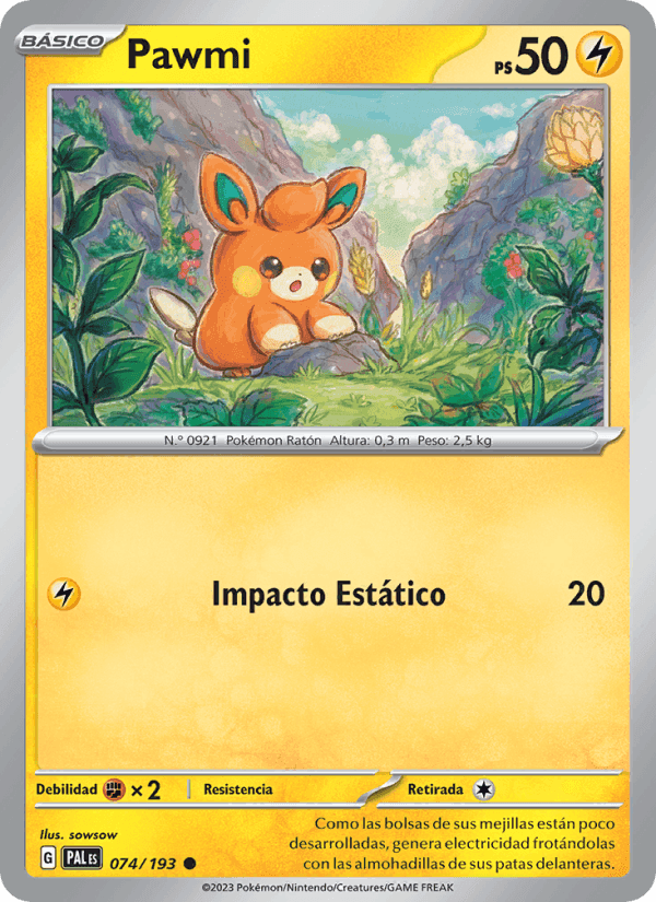 Pawmi, carte 074 de Evoluciones en Paldea