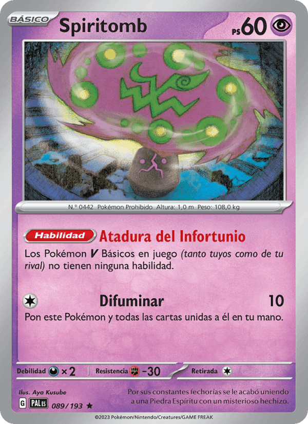 Spiritomb, card 089 from Evoluciones en Paldea
