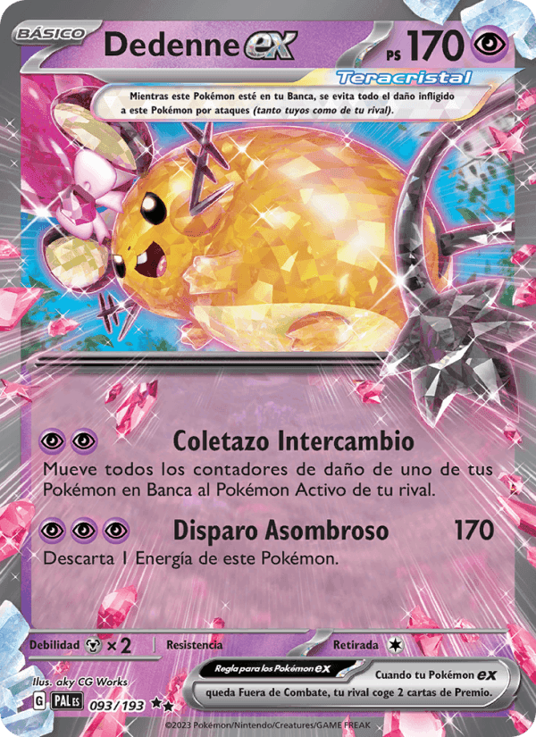 Dedenne ex, carta 093 de Evoluciones en Paldea