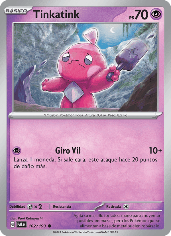 Tinkatink, carta 102 de Evoluciones en Paldea
