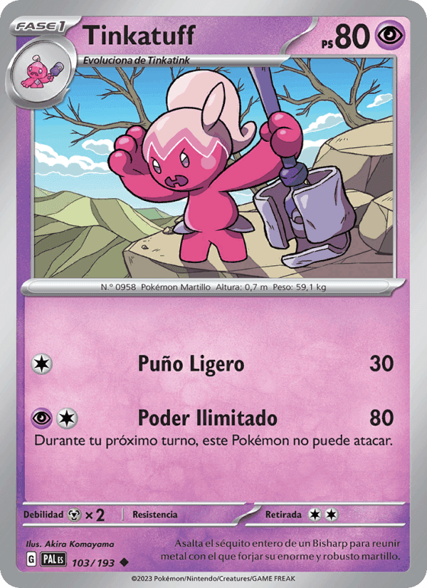 Tinkatuff, carta 103 de Evoluciones en Paldea