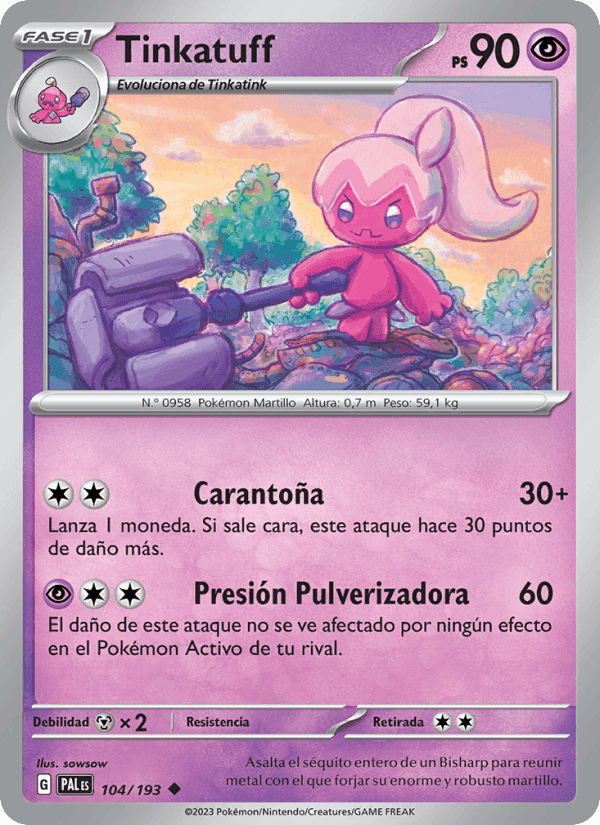 Tinkatuff, carta 104 de Evoluciones en Paldea