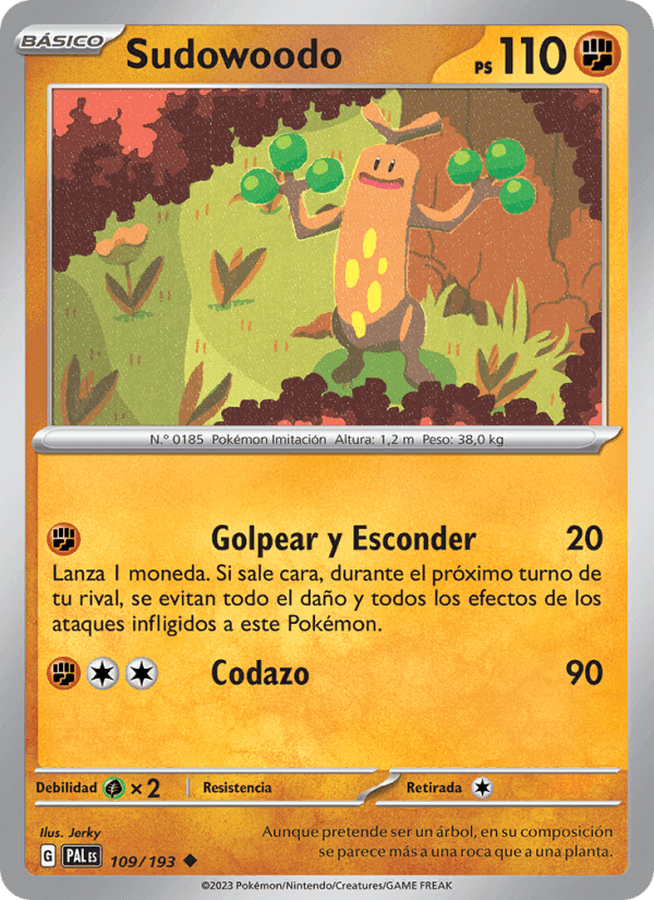 Sudowoodo, carta 109 de Evoluciones en Paldea