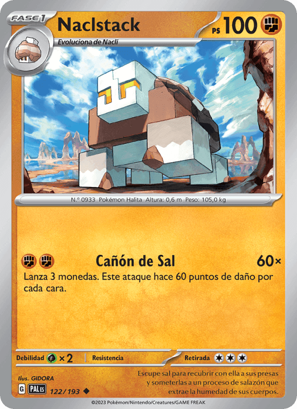 Naclstack, carta 122 de Evoluciones en Paldea
