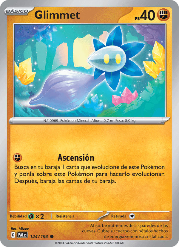 Glimmet, card 124 from Evoluciones en Paldea