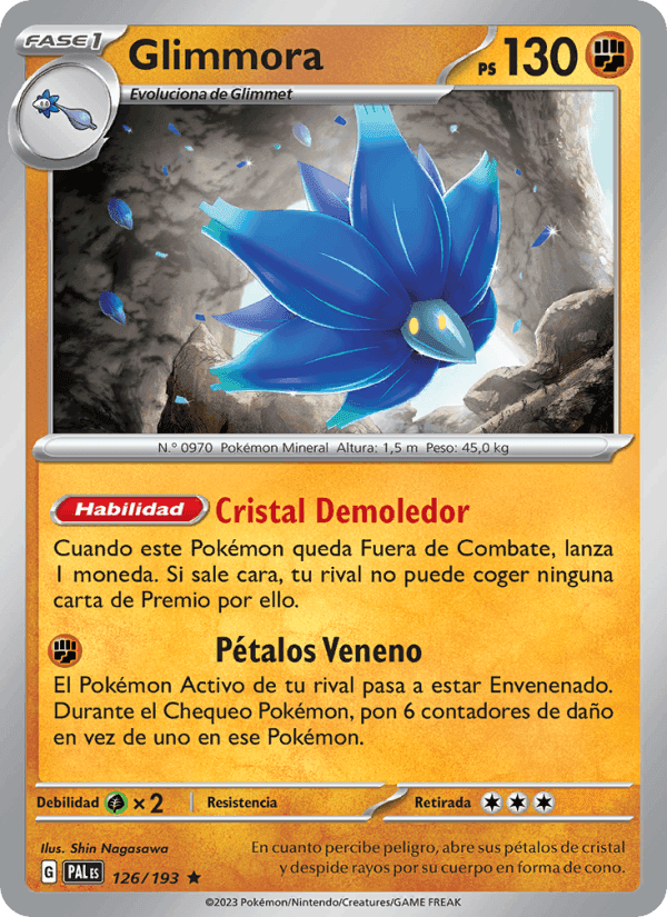 Glimmora, carta 126 de Evoluciones en Paldea