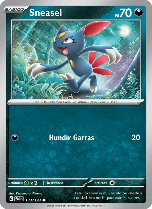 Sneasel, carta 133 de Evoluciones en Paldea