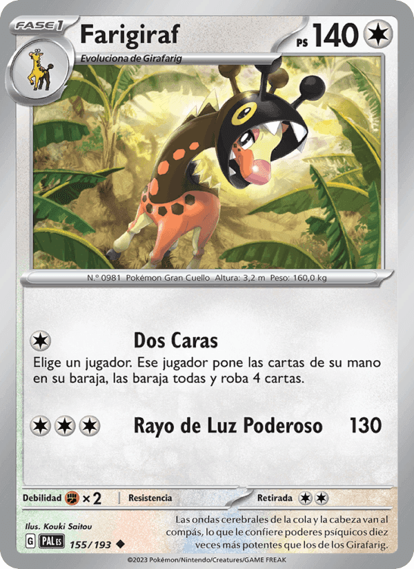 Farigiraf, carta 155 de Evoluciones en Paldea