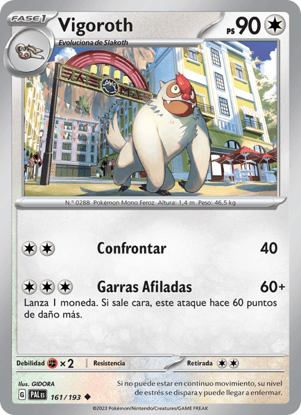 Vigoroth, carta 161 de Evoluciones en Paldea