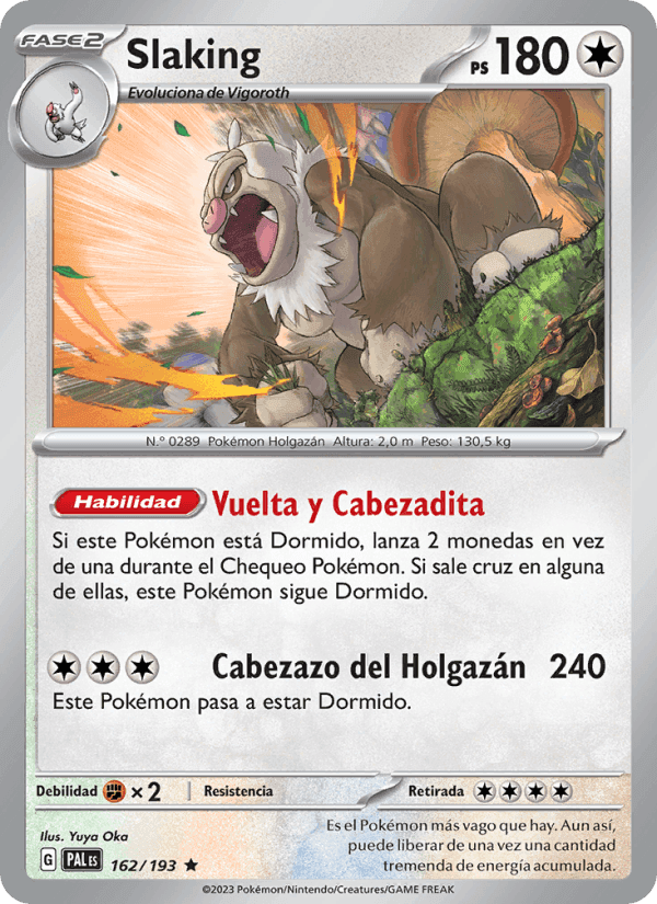 Slaking, carta 162 de Evoluciones en Paldea