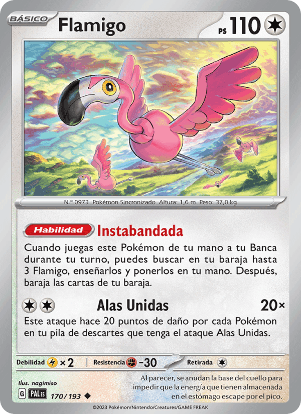 Flamigo, carta 170 de Evoluciones en Paldea