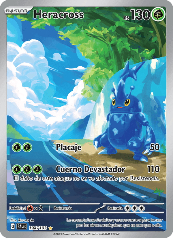 Heracross, card 194 from Evoluciones en Paldea
