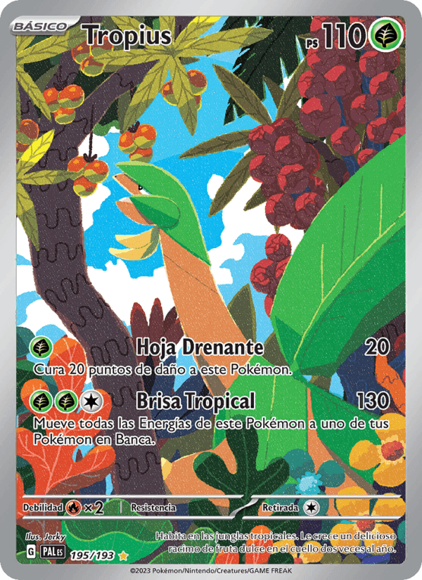 Tropius, carta 195 di Evoluciones en Paldea